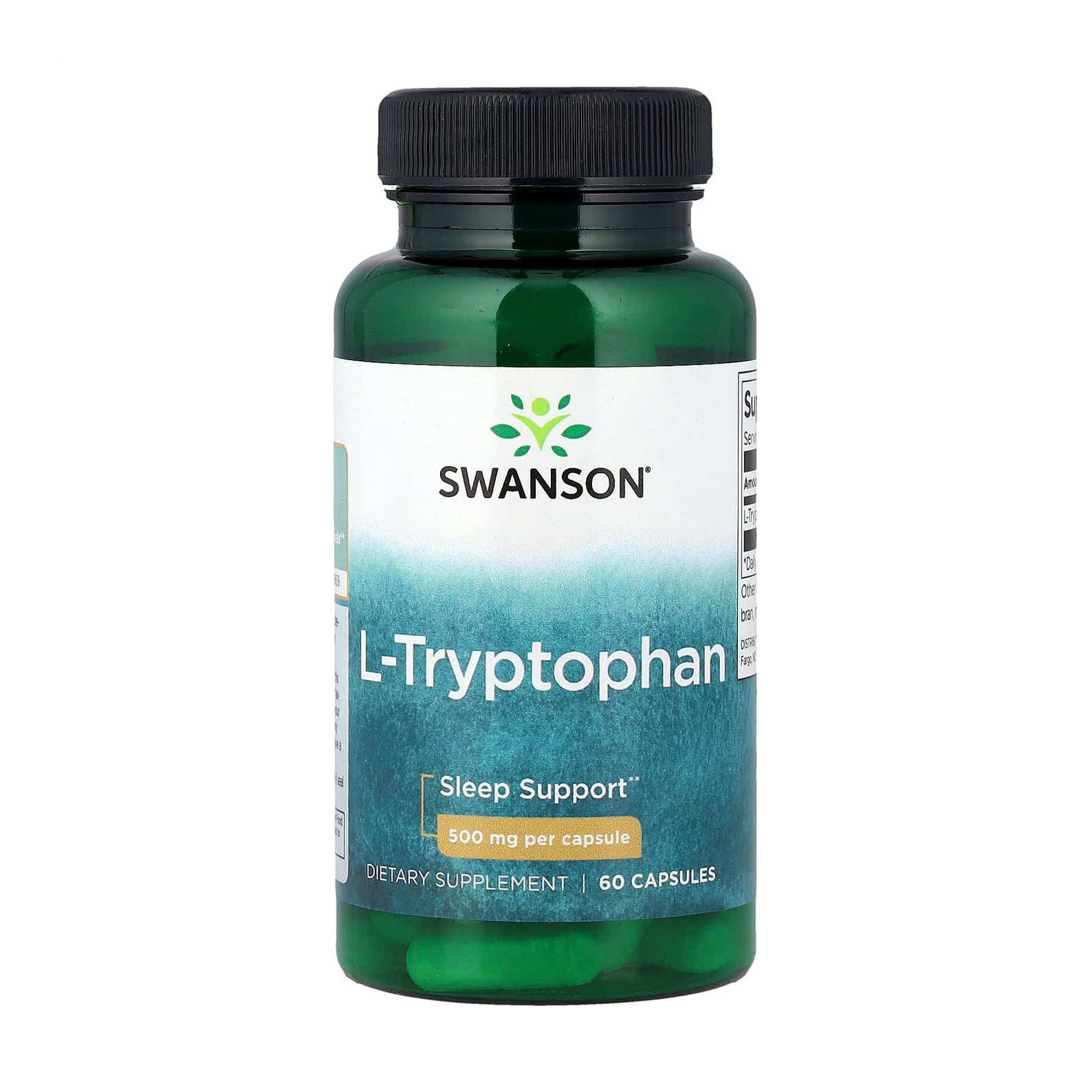 L-триптофан Swanson L-Tryptophan 500 мг, 60 капсул