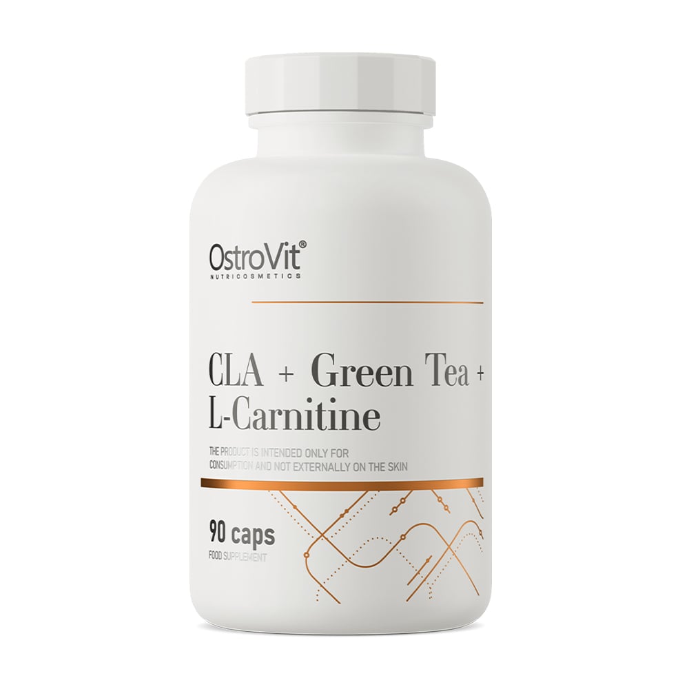 Зелений чай + L-карнітин OstroVit CLA + Green Tea + L-carnitine CLA, 90 капсул